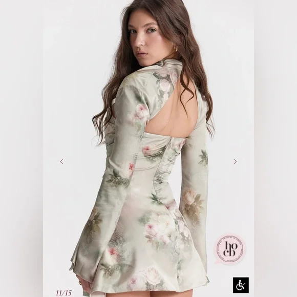 House of CB Toira Floral Draped Corset Dress NWOT - Picture 8 of 10